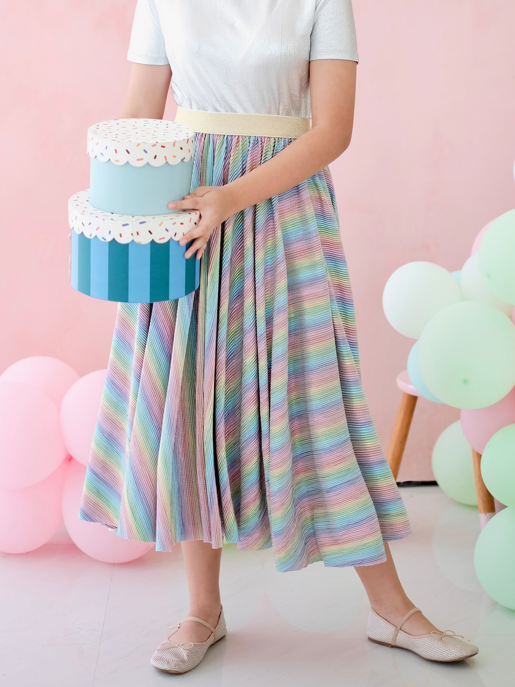 Rainbow Pleated Skirt | Women