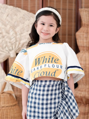 Carmelita Top | Yellow + Blue Linen