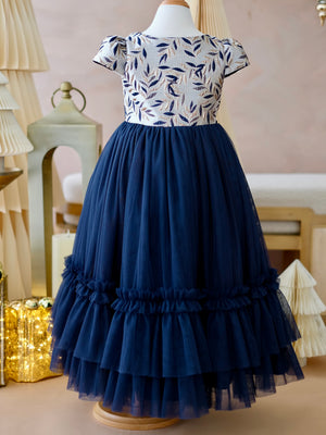 Iveline Jacquard Long Dress | Midnight | Pre-order