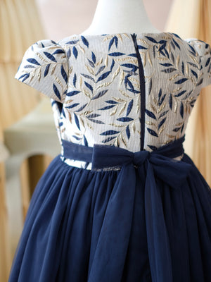 Iveline Jacquard Long Dress | Midnight | Pre-order