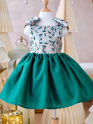 Madeline Jacquard Dress in Emerald | Pre-order
