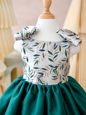 Madeline Jacquard Dress in Emerald | Pre-order