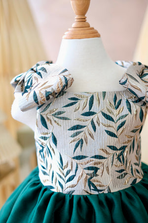 Madeline Jacquard Dress in Emerald | Pre-order