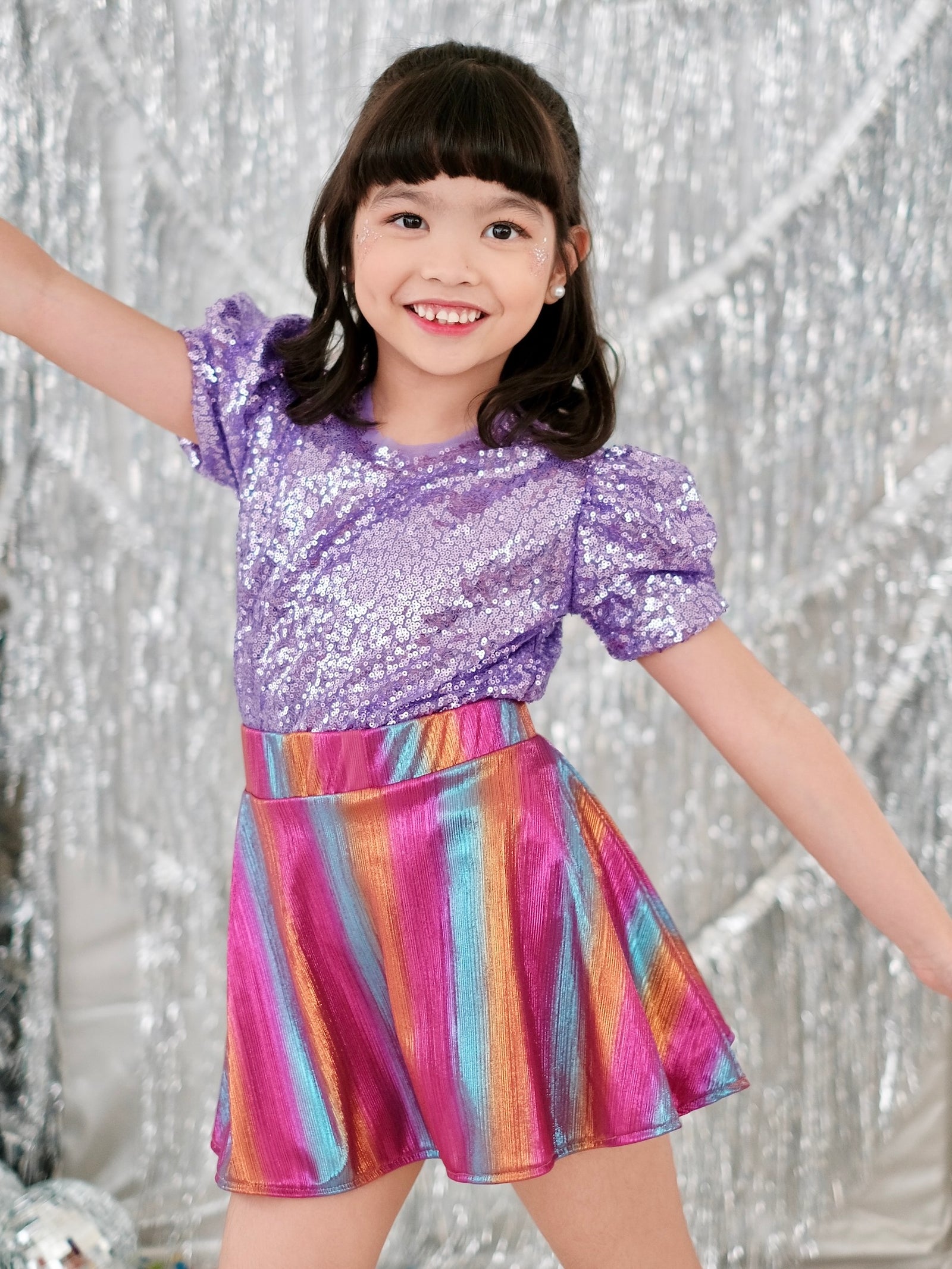 Blair Sparkly Top | Purple in Size 5