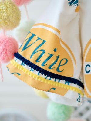 Carmelita Top | Yellow + Blue Linen