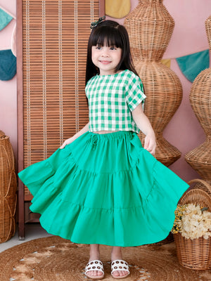 Minka Set | Gingham Linen Top and Skirt