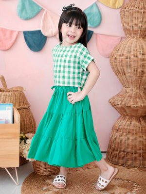 Minka Set | Gingham Linen Top and Skirt