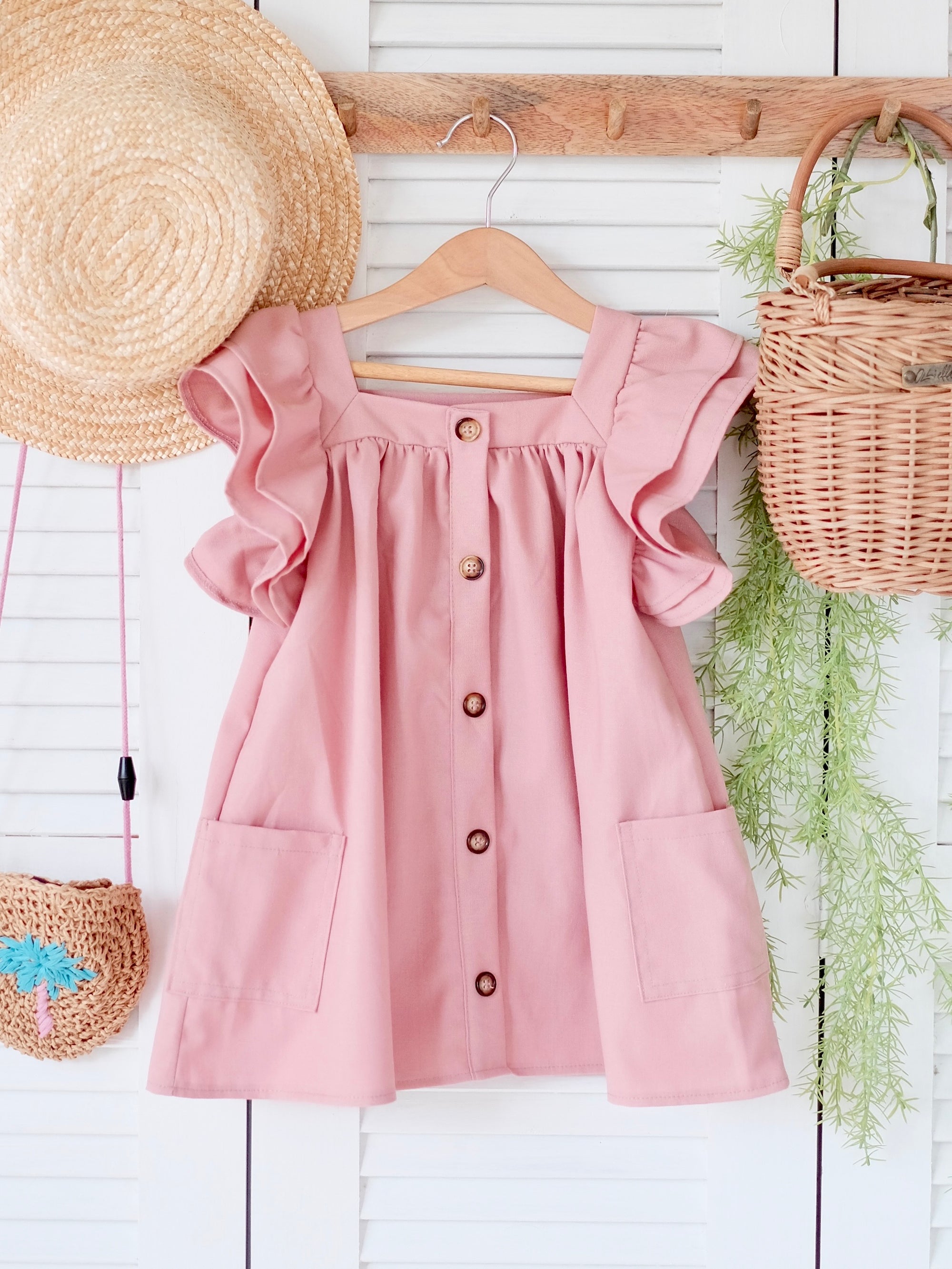 Esmae Linen Dress | Pink