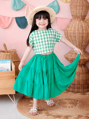 Minka Set | Gingham Linen Top and Skirt