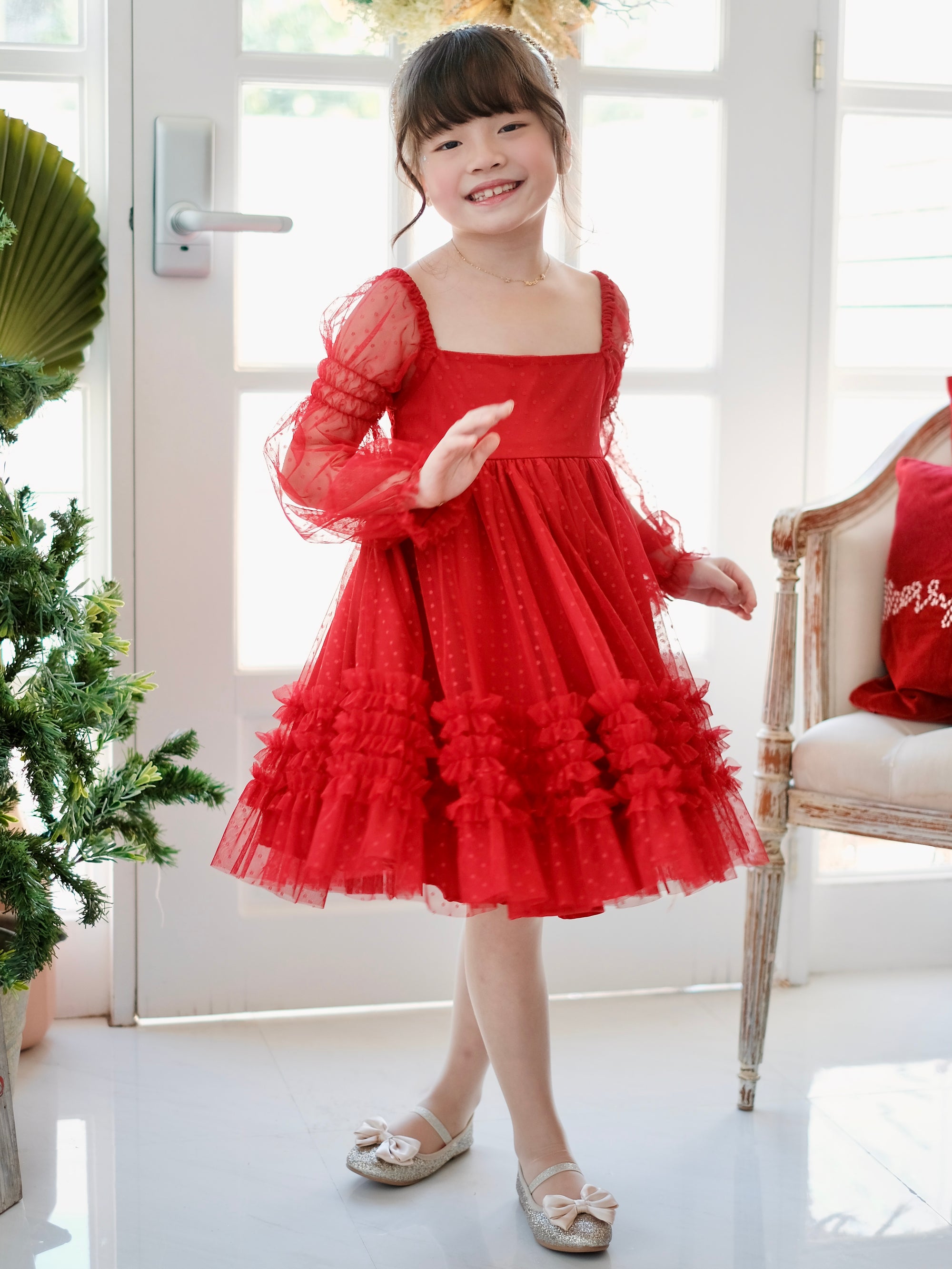 Paisley Doll Dress in Red