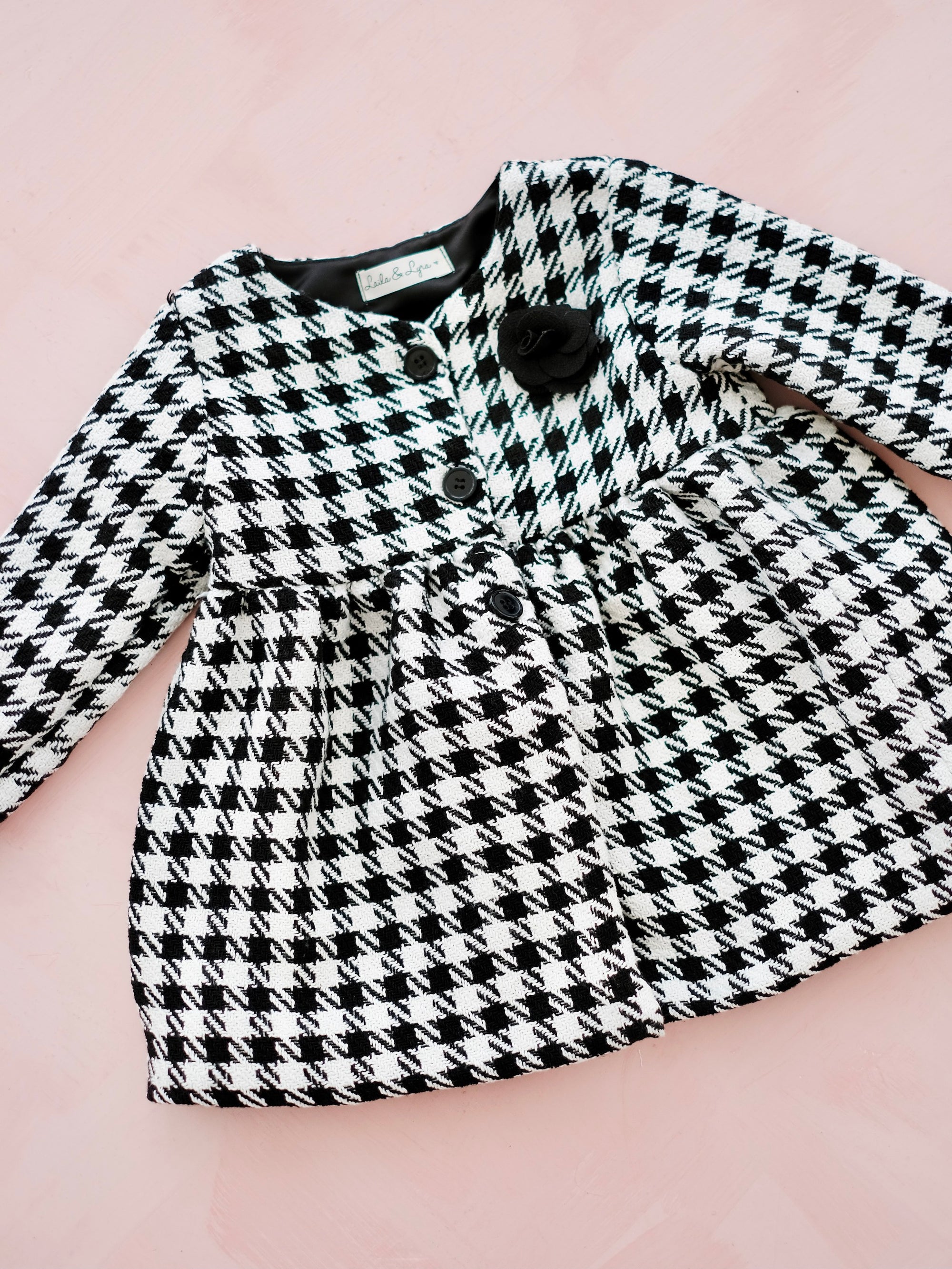 Devin Coat in Black Tweed