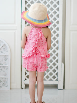 Raya Top in Pink Broderie