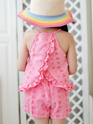 Raya Top in Pink Broderie