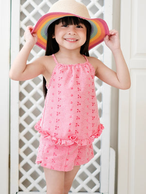 Raya Top in Pink Broderie