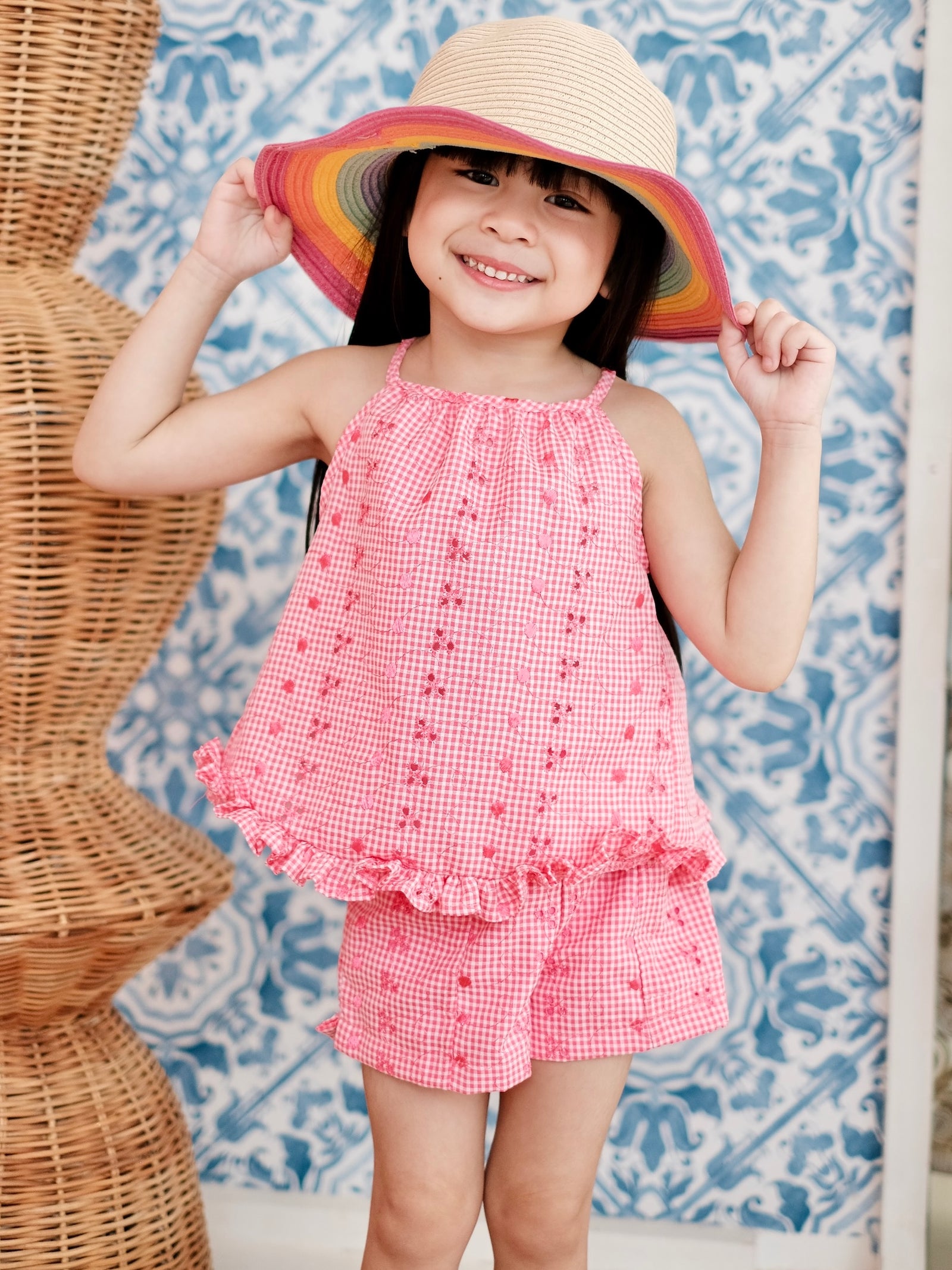 Raya Top in Pink Broderie