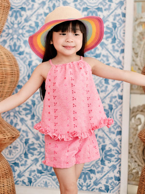 Raya Top in Pink Broderie