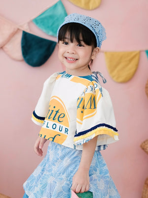 Carmelita Top | Yellow + Blue Linen