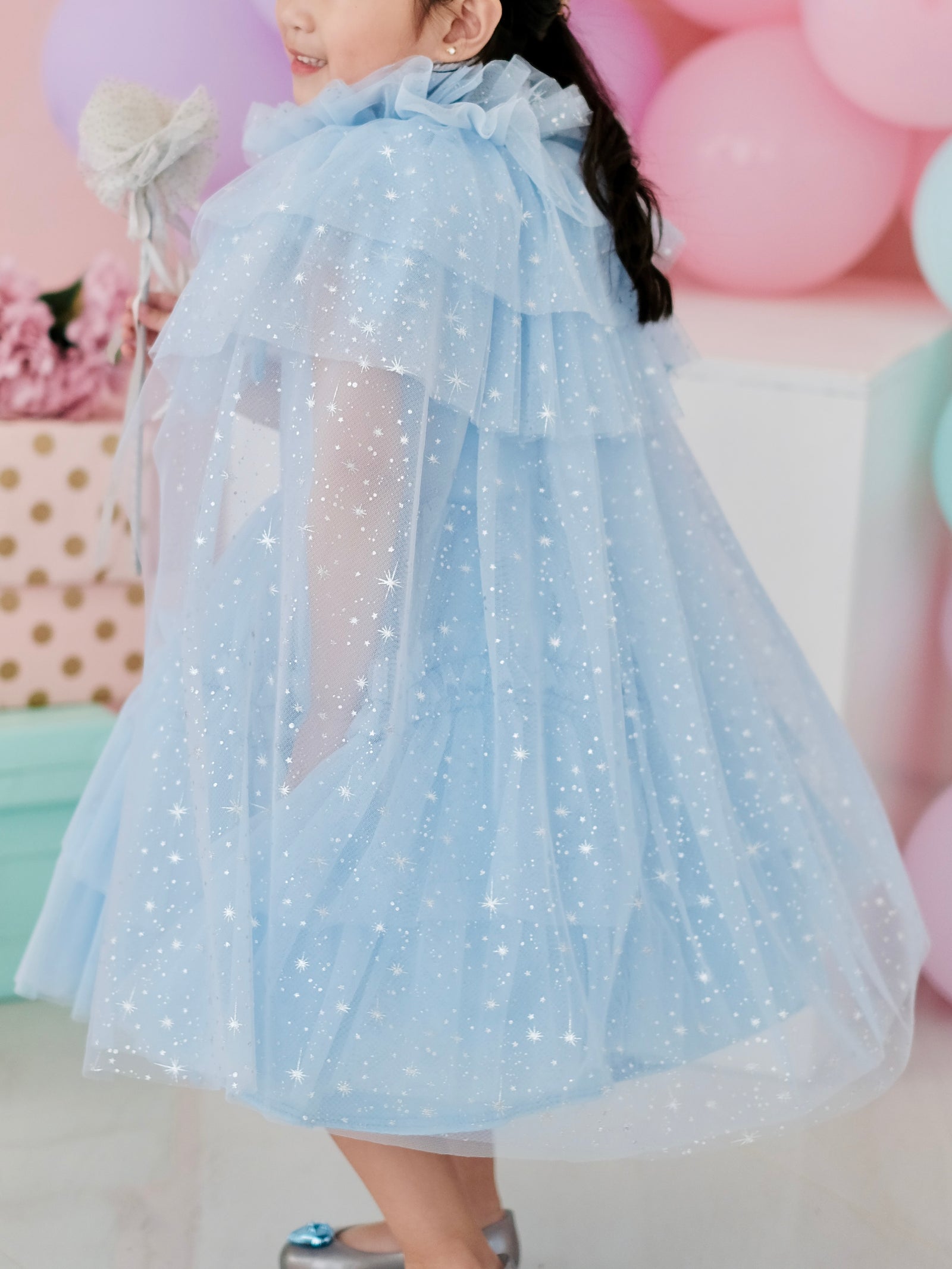 Lilah Sparkle Cape | Baby Blue