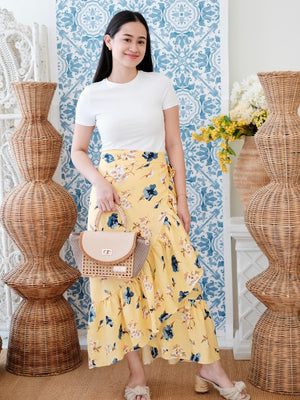 Amparo Linen Wrap Skirt