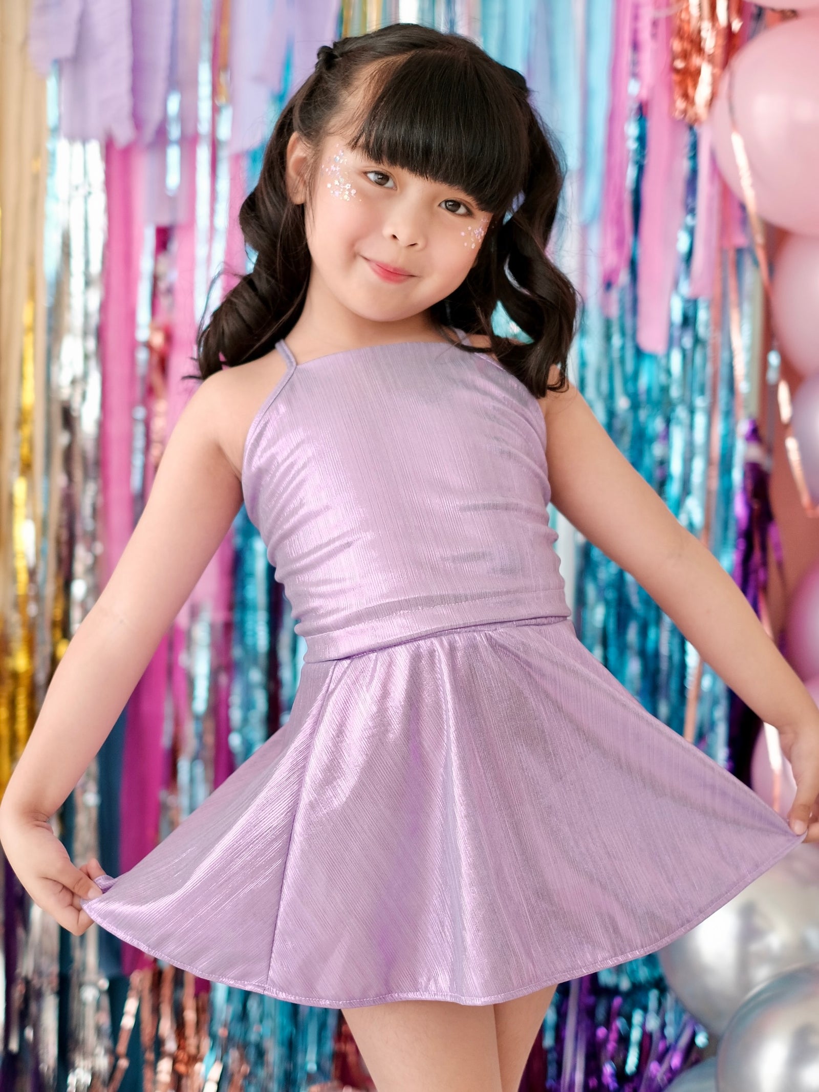 Purple Sparkle Skater Skirt