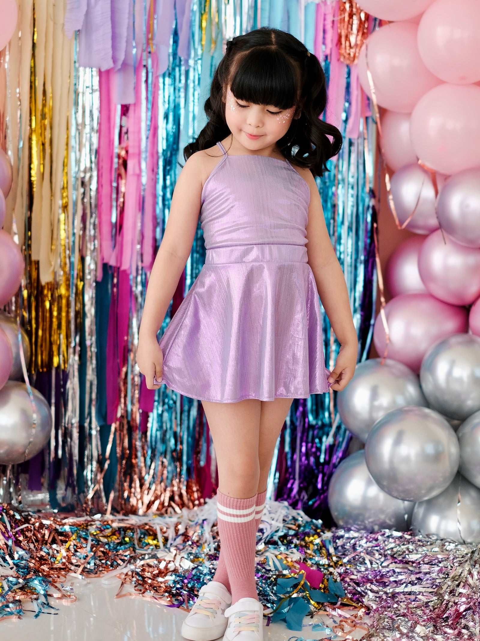 Purple Sparkle Skater Skirt