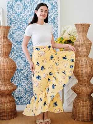 Amparo Linen Wrap Skirt