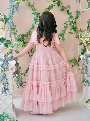 Imogen Long Tutu Dress in Cherry Blossom