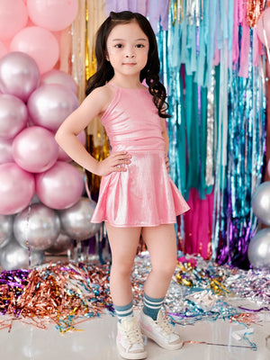 Pink Sparkle Skater Skirt