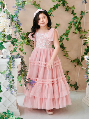 Imogen Long Tutu Dress in Cherry Blossom