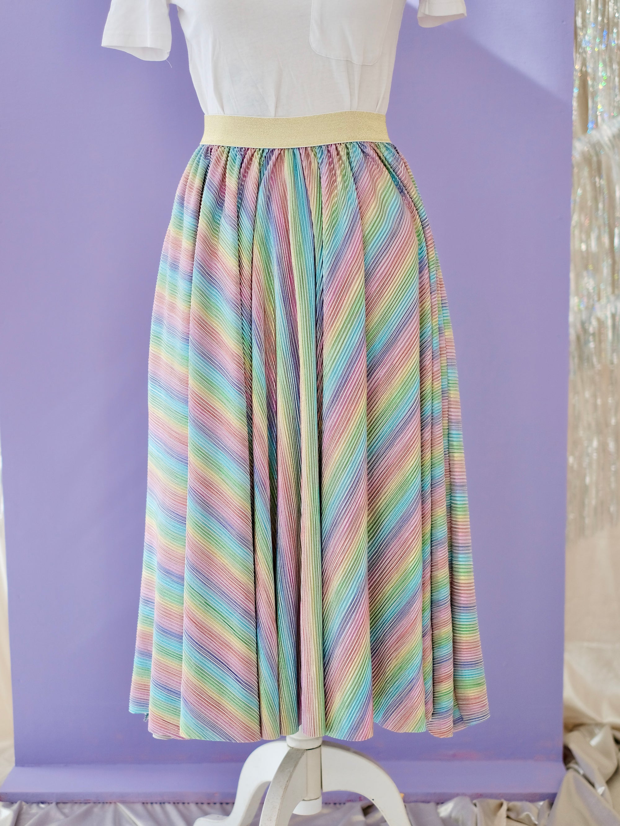 Charabia Pastel Rainbow Midi Skirt (3-14 Years)