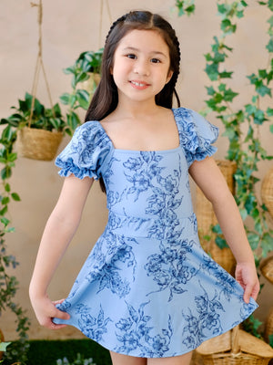 Ceara Bodysuit & Skirt Set in Dusty Blue