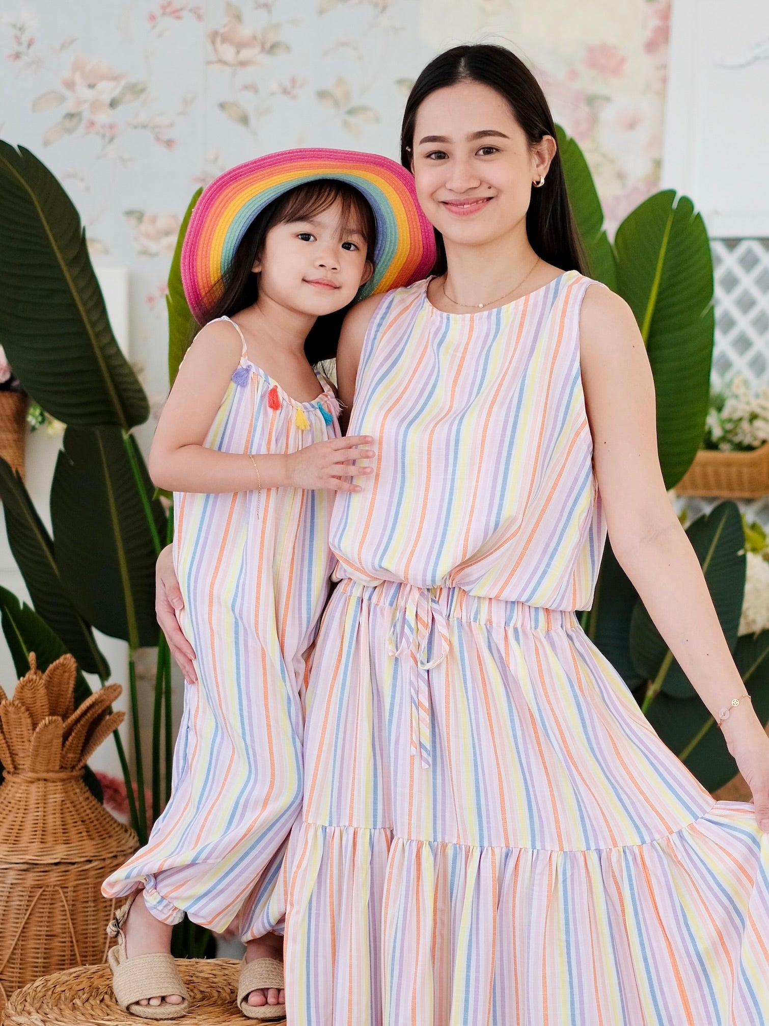 Aila Drawstring Top | Rainbow Stripes