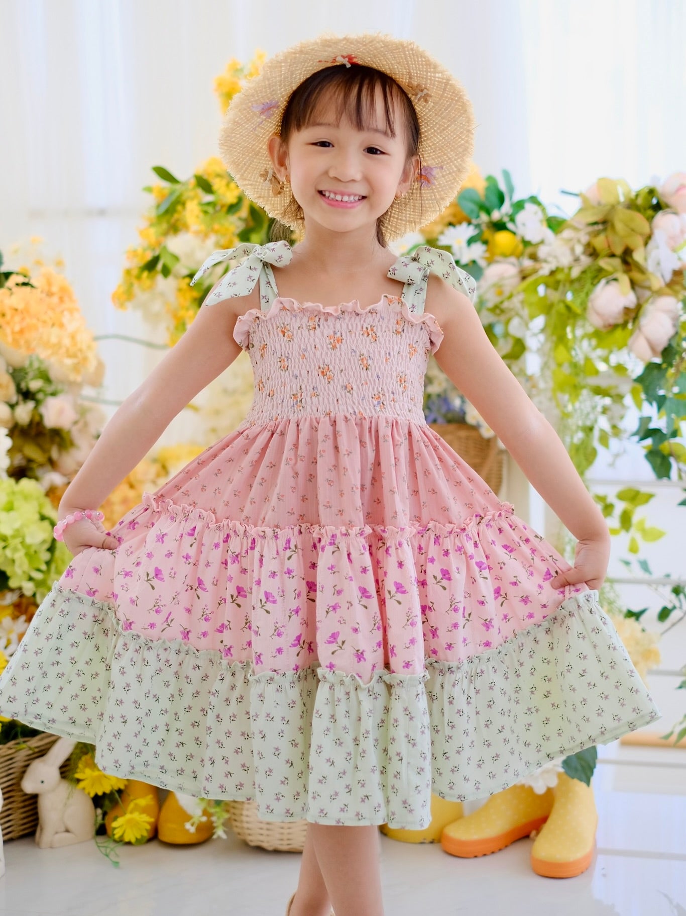 Kira Dress in Mixed Florals