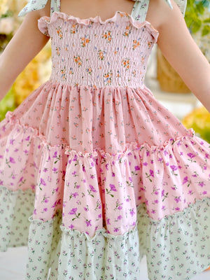Kira Dress in Mixed Florals