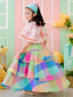 Lana Linen Skirt | Rainbow Plaid