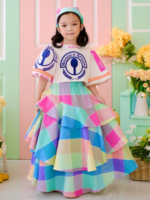 Lana Linen Skirt | Rainbow Plaid