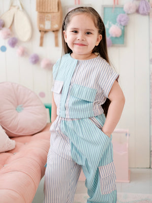 Gwen Cargo Set | Pink and Mint