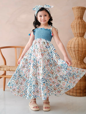 Kira Long Midi Dress in Floral Paisley