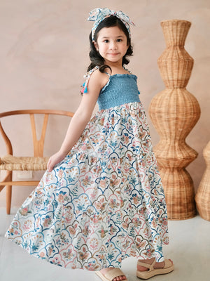 Kira Long Midi Dress in Floral Paisley