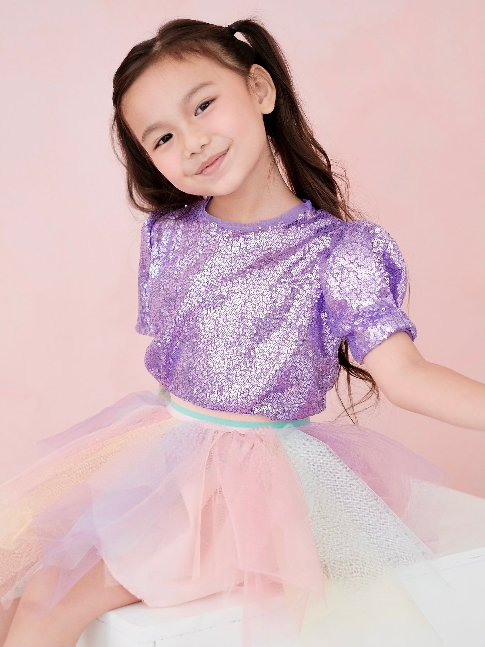 Blair Sparkly Top | Purple in Size 5