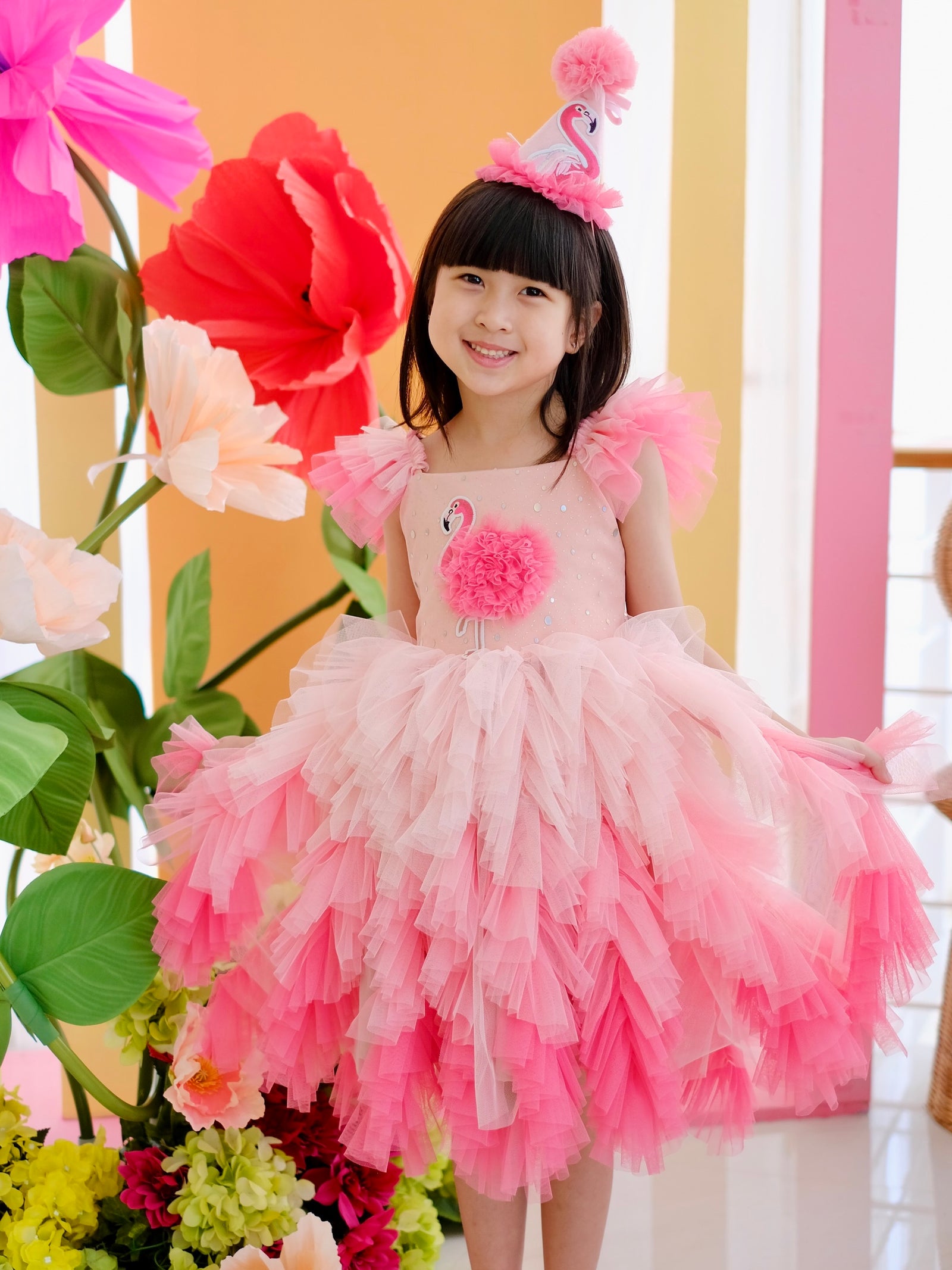 Laurette Dress | Flamingo Pink Ombre