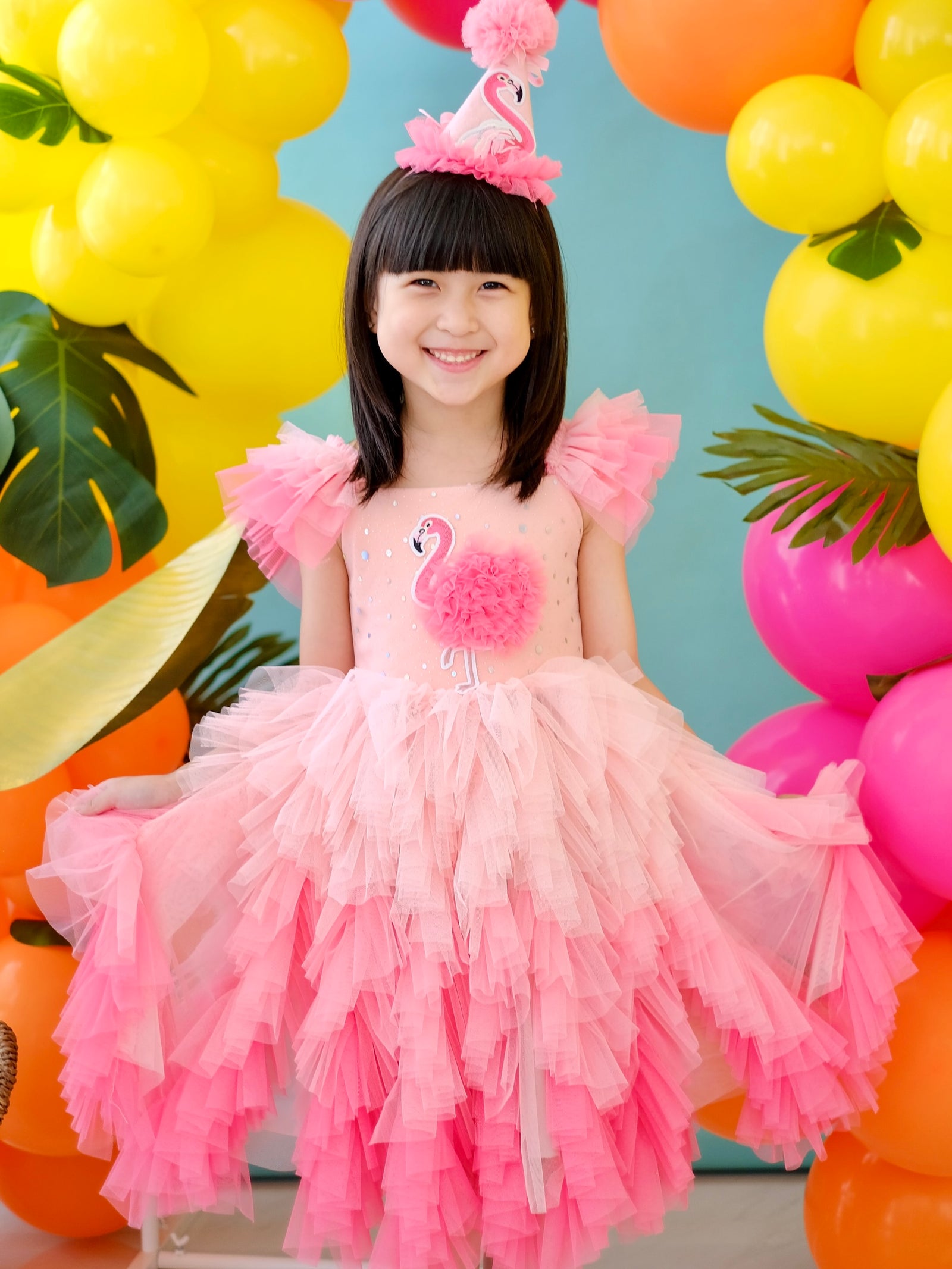 Laurette Dress | Flamingo Pink Ombre