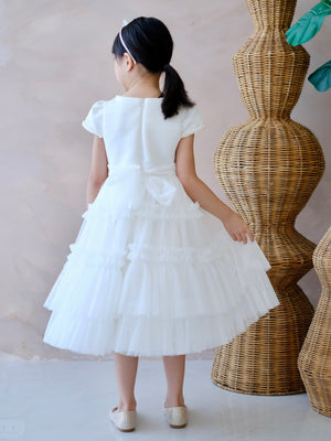 Iveline Pearl Midi Tutu Dress | Off-White | Pre-order