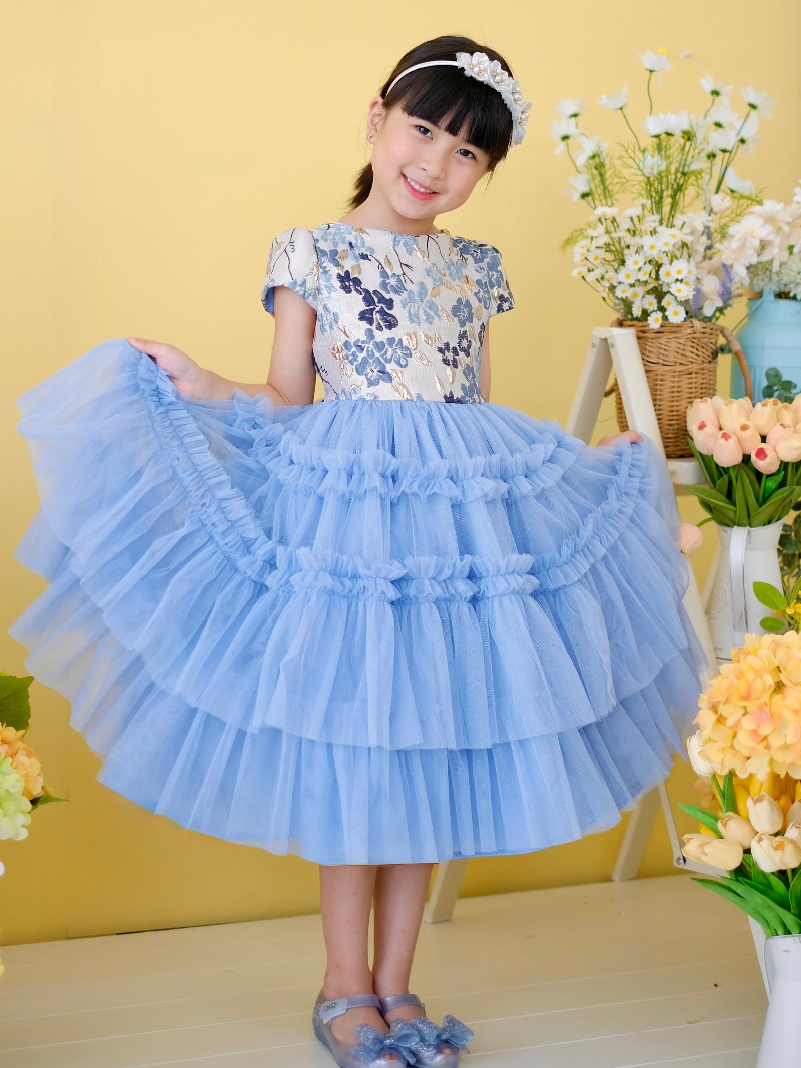 Iveline Midi Tutu Dress | Blue | Pre-order