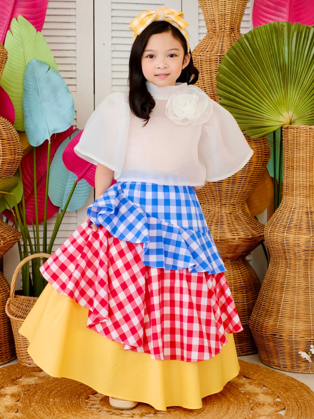 Lana Gingham Skirt | Flag Colors