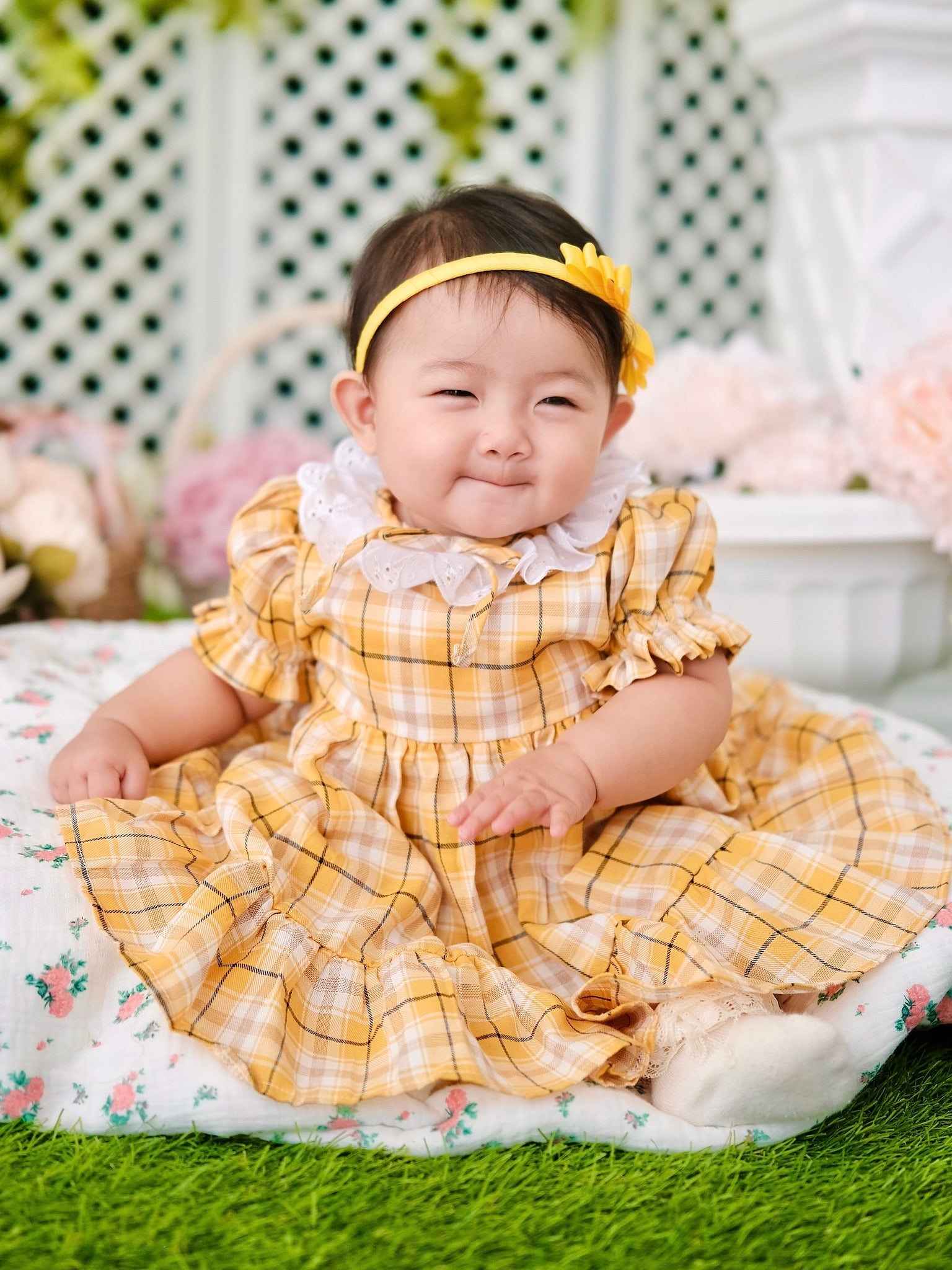 Presley Dress in Yellow Plaid | Tiny Threads