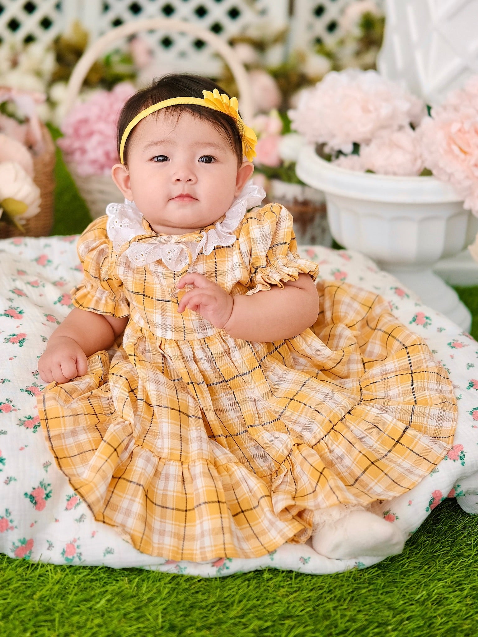 Presley Dress in Yellow Plaid | Tiny Threads