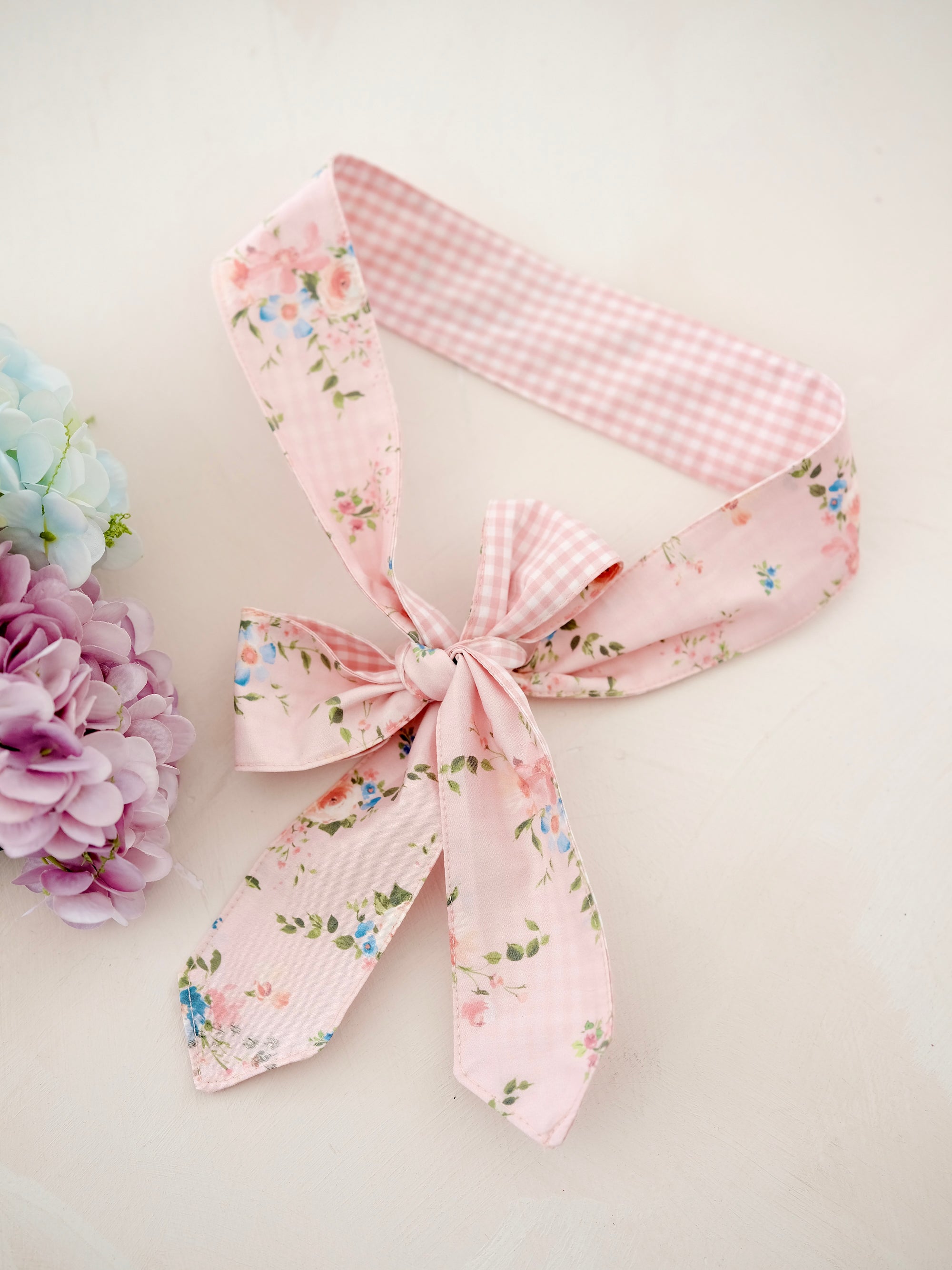 2-Tone Hat Wrap | Pink Floral and Gingham