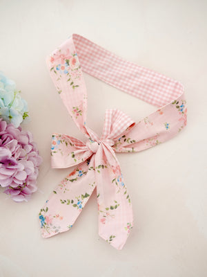 2-Tone Hat Wrap | Pink Floral and Gingham