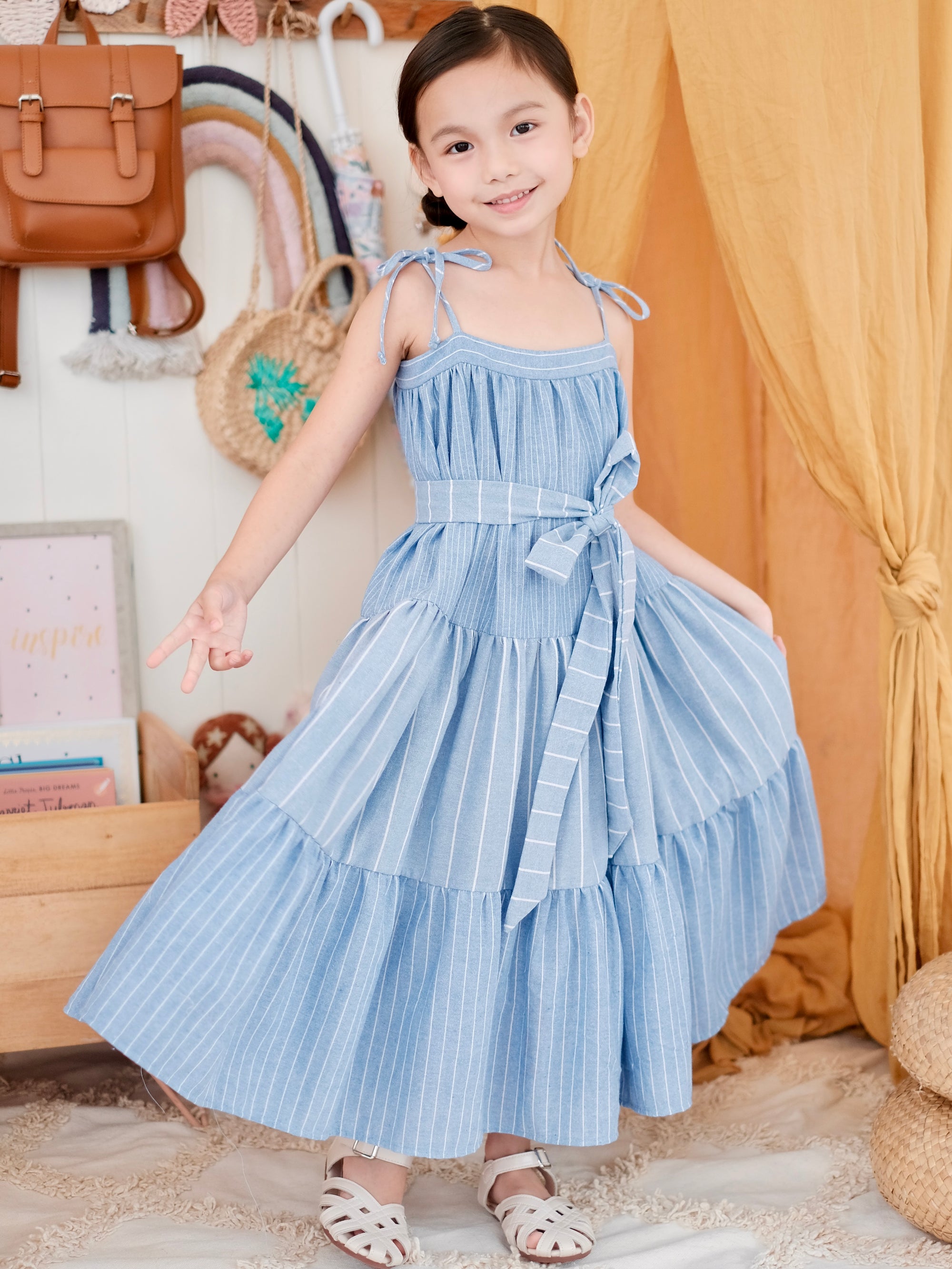 Siegy Dress in Chambray | Set with Sash